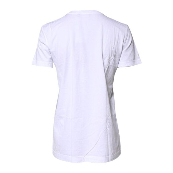 Dolce & Gabbana White Cotton Printed Round Neck Top Women's T-shirt - Picture 3 of 4